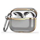 DDEHY668 Electroplated Transparent Silicone + PC Protective Cover For AirPods Pro(Transparent Black + Gold) - 1