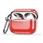 DDEHY668 Electroplated Transparent Silicone + PC Protective Cover For AirPods Pro(Transparent Red + Silver) - 1