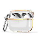 CSDD886 Electroplated Two-Color TPU + PC Protective Cover Case For AirPods Pro(Porcelain White + Gold) - 1