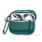 CSDD886 Electroplated Two-Color TPU + PC Protective Cover Case For AirPods Pro(Emerald + Silver) - 1