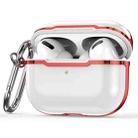 CSDD886 Electroplated Two-Color TPU + PC Protective Cover Case For AirPods Pro(Porcelain White + Red) - 1