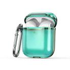 2 PCS SSDD8868 Bluetooth Headset Protective Cover Transparent TPU Headphone Protective Case For AirPods 1 / 2(Transparent Green + Green) - 1
