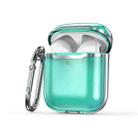 2 PCS SSDD8868 Bluetooth Headset Protective Cover Transparent TPU Headphone Protective Case For AirPods 1 / 2(Transparent Green + Silver) - 1