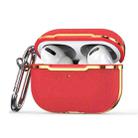 Plated Fabric PC Protective Cover Case For AirPods Pro(Red + Gold) - 1
