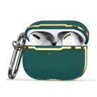 Plated Fabric PC Protective Cover Case For AirPods Pro(Green + Gold) - 1