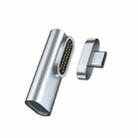 20 Pin Elbow Magnetic USB-C / Type-C Adapter Support Charging and 4K Video Transferring(Silver) - 1