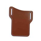 2 PCS Men PU Leather Outdoor Sports Waist Belt Hanging Mobile Phone Bag(Dark Brown) - 1