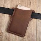 2 PCS Men PU Leather Outdoor Sports Waist Belt Hanging Mobile Phone Bag(Dark Brown) - 5