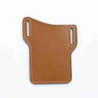 2 PCS Men PU Leather Outdoor Sports Waist Belt Hanging Mobile Phone Bag(Yellowish Brown) - 1