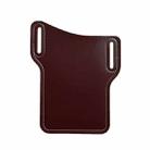 2 PCS Men PU Leather Outdoor Sports Waist Belt Hanging Mobile Phone Bag(Dark Coffee) - 1