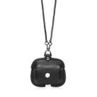 CONTACTS FAMILY CF1122A  AirPods Pro Leather Protective Case with Necklace for AirPods Pro(Black) - 1