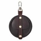 CONTACTS FAMILY CF1042D For Galaxy Buds Live Leather Protective Case with Hanging Buckle(Coffee) - 1