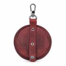 CONTACTS FAMILY CF1042D For Galaxy Buds Live Leather Protective Case with Hanging Buckle(Wine Red) - 1