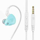 QKZ AK6 2 PCS  In-Ear 3.5mm Wired Subwoofer Sports Earphones(AK6-X Glass Blue with Mic) - 1