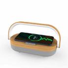 XG21008 3 In 1 Wireless Charger Bluetooth Speaker Rechargeable Bedside Night Light(Wood Grain) - 1