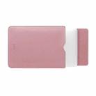 BUBM PGDNB-13 Vertical Square Type Solid Color PU Leather Waterproof Laptop Handbag Liner Bag, Size: 12 inch(Milk Tea Pink) - 1