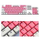 104-Keys Two-Color Mold Transparent PBT Keycap Mechanical Keyboard(Pink White) - 1
