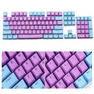 104-Keys Two-Color Mold Transparent PBT Keycap Mechanical Keyboard(Purple Blue) - 1