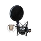 SH-100 Microphone Shockproof Bracket Condenser Microphone Blowout Cover Set(Black) - 1