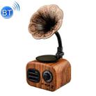 Ft-05 Wireless Retro Bluetooth Speaker Gramophone Mini Player(Walnut) - 1