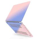 For MacBook Retina 12 A1534 Hollow Cream Style Laptop Plastic Protective Case(Rose Pink Matching Tranquil Blue) - 1
