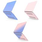 For MacBook Retina 12 A1534 Hollow Cream Style Laptop Plastic Protective Case(Rose Pink Matching Tranquil Blue) - 2