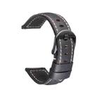 Quick Release Watch Band Crazy Horse Leather Retro Watch Band For Samsung Huawei,Size: 20mm (Black And Black Buckle) - 1