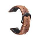 Quick Release Watch Band Crazy Horse Leather Retro Watch Band For Samsung Huawei,Size: 24mm   (Dark Brown Black Buckle) - 1