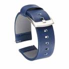 Square Hole Quick Release Leather Watch Band For Samsung Gear S3, Specification: 18mm(Blue-Silver Buckle) - 1