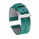 Square Hole Quick Release Leather Watch Band For Samsung Gear S3, Specification: 18mm(Green - Silver Buckle) - 1