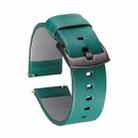 Square Hole Quick Release Leather Watch Band For Samsung Gear S3, Specification: 18mm(Green - Black Buckle) - 1
