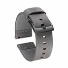 Square Hole Quick Release Leather Watch Band For Samsung Gear S3, Specification: 18mm(Gray-Black Buckle) - 1