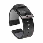 Square Hole Quick Release Leather Watch Band For Samsung Gear S3, Specification: 20mm(Black -Black Buckle) - 1