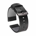 Square Hole Quick Release Leather Watch Band For Samsung Gear S3, Specification: 22mm(Black -Black Buckle) - 1