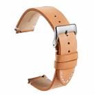 First Layer Retro Cowhide Frosted Leather Quick Release Universal Watch Band, Size： 22mm(Khaki) - 1