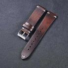 HB001 Color-Changing Retro Oil Wax Leather Universal Watch Band, Size: 18mm(Deep Brown) - 1