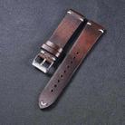 HB001 Color-Changing Retro Oil Wax Leather Universal Watch Band, Size: 20mm(Deep Brown) - 1