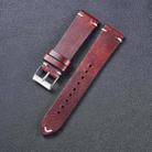 HB001 Color-Changing Retro Oil Wax Leather Universal Watch Band, Size: 20mm(Wine Red) - 1