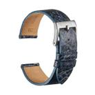 Burst Texture Cowhide Leather Quick Release Universal Watch Band, Size: 20mm (Blue) - 1