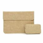 Horizontal Sheep Leather Laptop Bag For Macbook  12 Inch A1534(Liner Bag + Power Supply Bag  Khaki) - 1