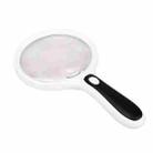 HY130 Hand-Held With LED Lamp 3 Times 130mm Big Mirror Old Man Reading Repair HD Magnifier(White Frame) - 1