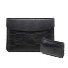 Horizontal Litchi Texture Laptop Bag Liner Bag For MacBook 12 Inch A1534(Liner Bag+Power Bag Black) - 1