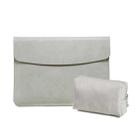 Horizontal Litchi Texture Laptop Bag Liner Bag For MacBook 12 Inch A1534(Liner Bag+Power Bag Gray) - 1