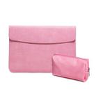 Horizontal Litchi Texture Laptop Bag Liner Bag For MacBook 15.4 Inch A1398(Liner Bag+Power Bag Pink) - 1