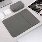 HL0008-014 Notebook Frosted Computer Bag Liner Bag + Power Supply Bag, Applicable Model: 12 inch(A1534)(Dark Gray) - 1