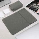HL0008-014 Notebook Frosted Computer Bag Liner Bag + Power Supply Bag, Applicable Model: 13.3 inchAIR(A1502/1425/1466/1369)(Dark Gray) - 1
