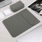 HL0008-014 Notebook Frosted Computer Bag Liner Bag + Power Supply Bag, Applicable Model:  13 inch(A1708/1706/1989/2159/1932)(Dark Gray) - 1