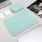 HL0008-014 Notebook Frosted Computer Bag Liner Bag + Power Supply Bag, Applicable Model: 15.4 inch(A1707/1990/1398/2141)( Fruit Green) - 1