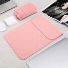 HL0008-014 Notebook Frosted Computer Bag Liner Bag + Power Supply Bag, Applicable Model: 15.4 inch(A1707/1990/1398/2141)( Pink) - 1