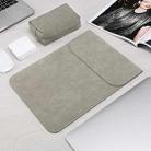 HL0008-014 Notebook Frosted Computer Bag Liner Bag + Power Supply Bag, Applicable Model: 15.4 inch(A1707/1990/1398/2141)(Light Gray) - 1